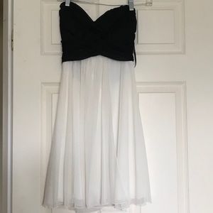 Strapless two-tone dress